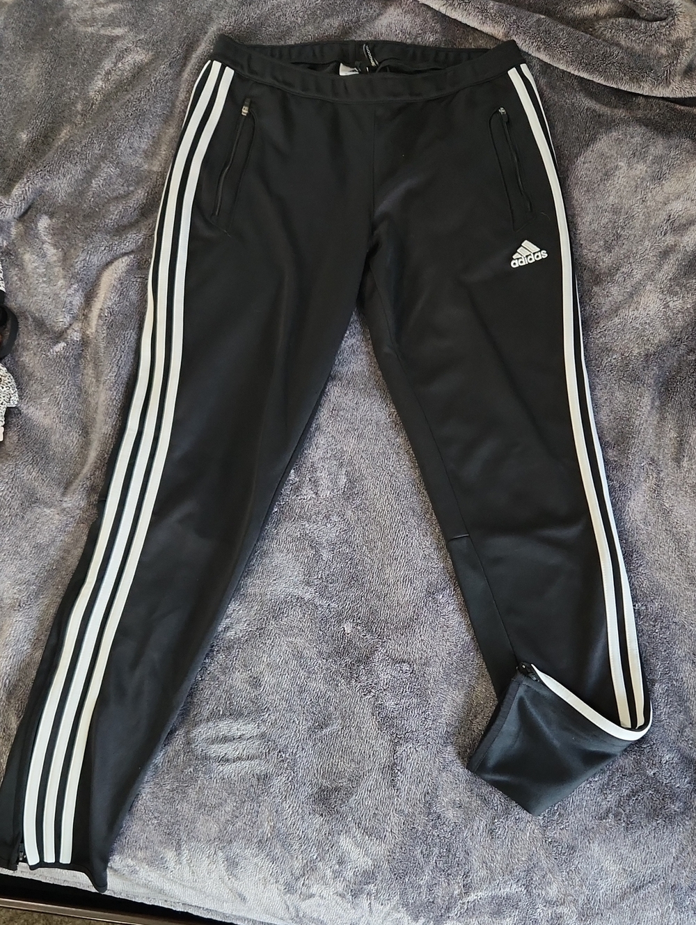 adidas Climacool Black Joggers with White Side Stripes